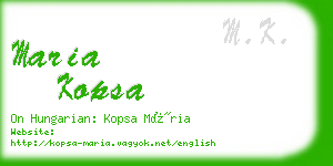 maria kopsa business card